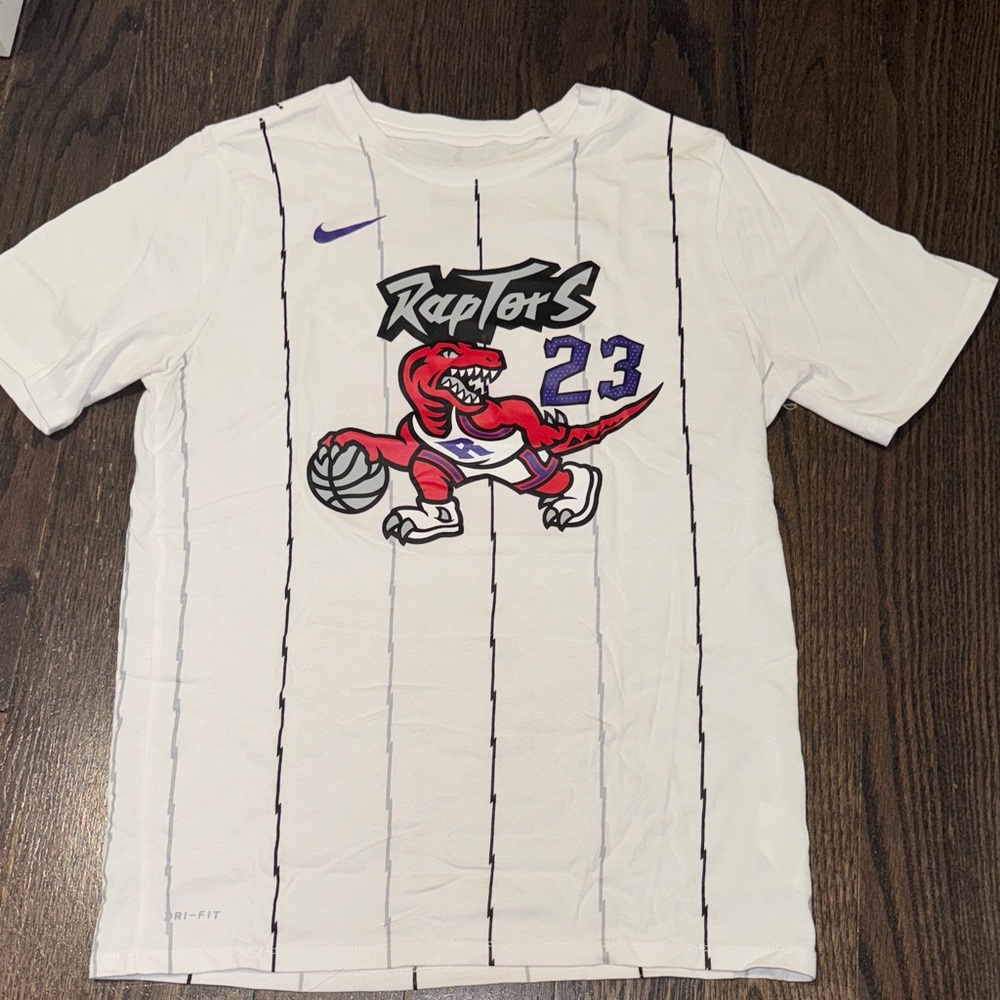 Nike White Raptors Kids Short Sleeve Tee